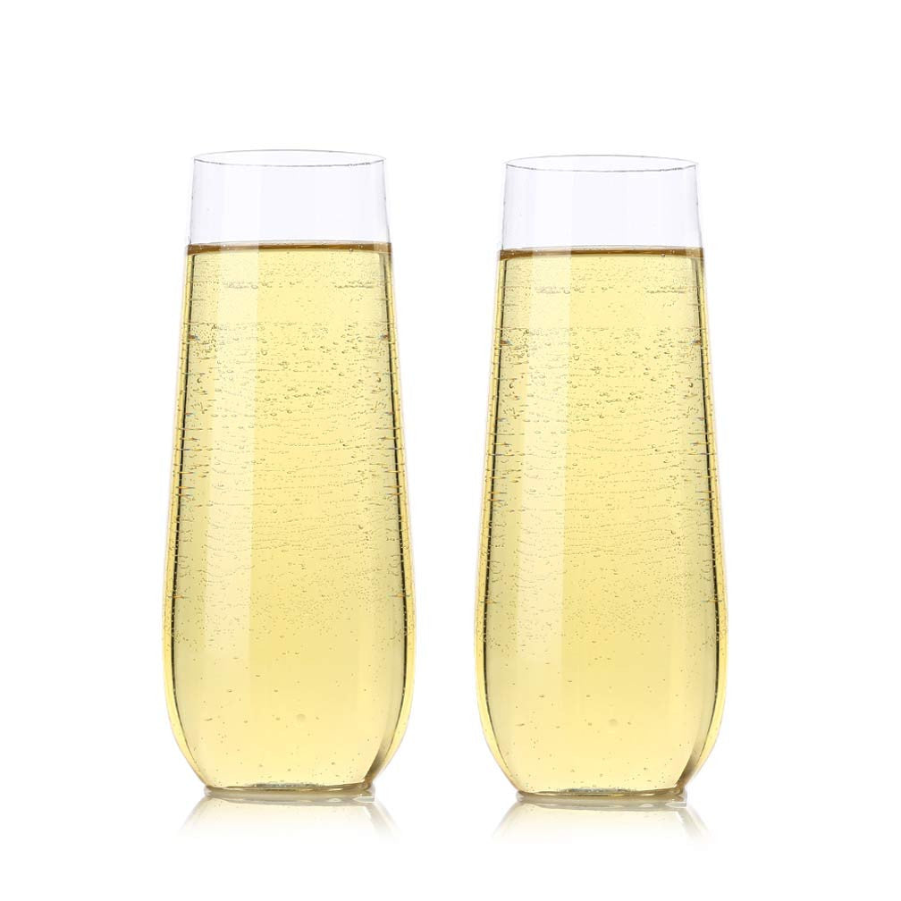 Champagne Flutes 10 ounce Clear Plastic Toasting