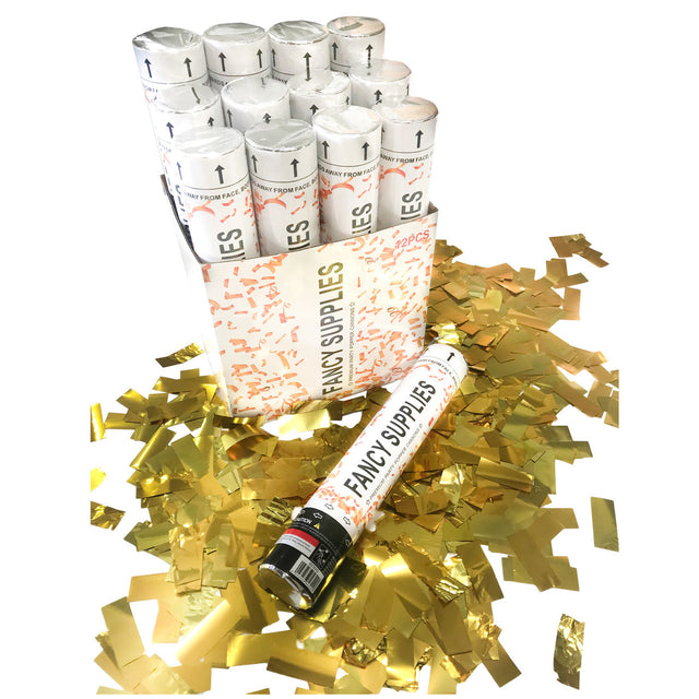 12 inch Confetti Cannon Metallic Gold