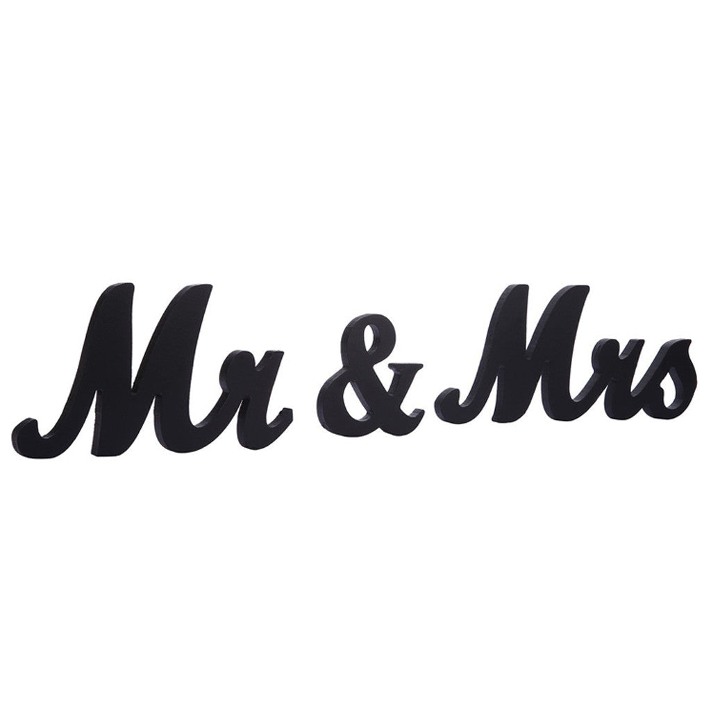 Mr and Mrs Sign Wedding Decorations Black