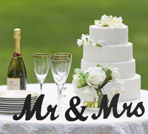 Mr and Mrs Sign Wedding Decorations - Black