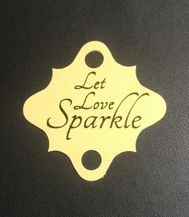 100 Etichette Portafortuna Personalizzate 'Let Love Sparkle' Per Bomboniere E Regali - Darling Souvenir (7x4,5 Cm)