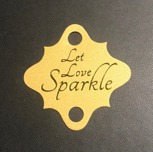 'Let Love Sparkle' Wedding Tags on Dark Kraft (pack of 24)