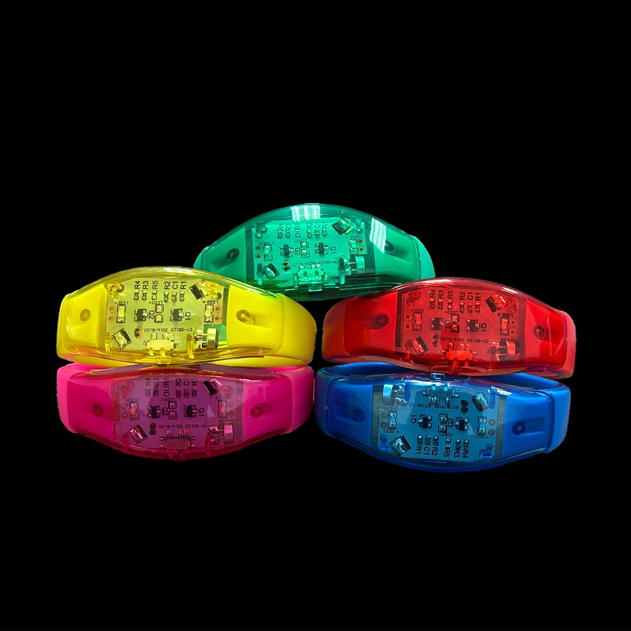 Party sound activated rubber LED bracelet