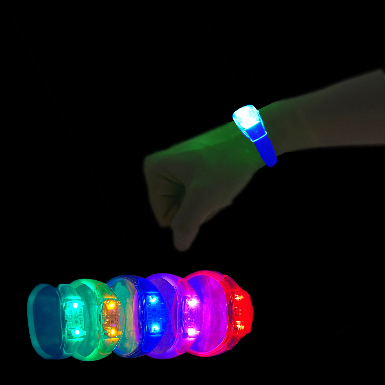 Party sound activated rubber LED bracelet