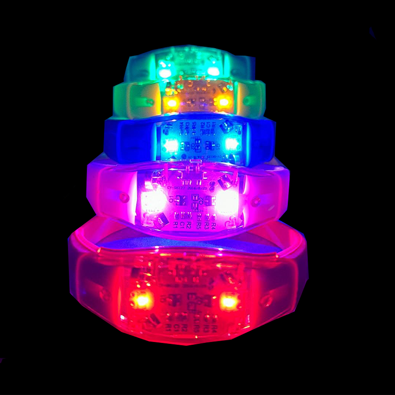 Party sound activated rubber LED bracelet