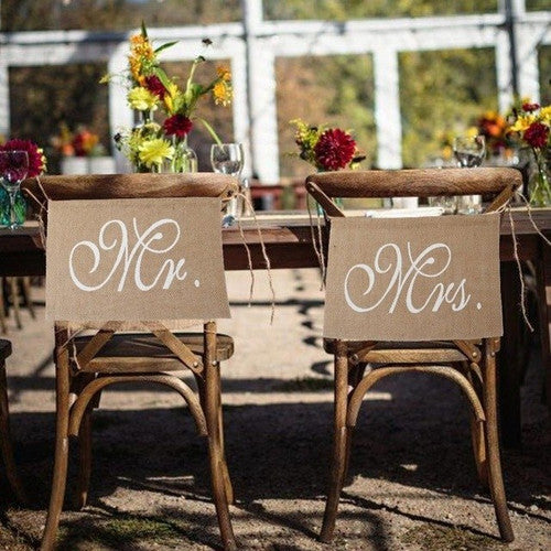 Mr and Mrs Chair Banners for Wedding Decoration