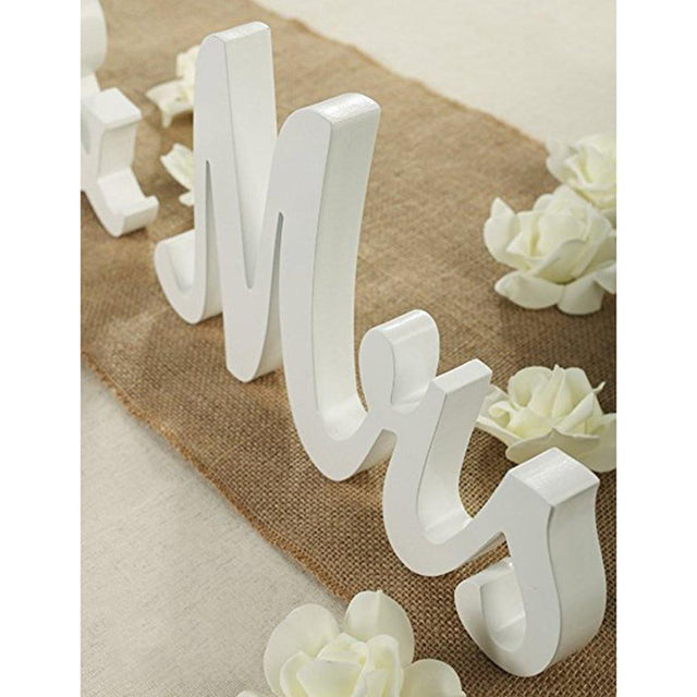 Mr and Mrs Sign Wedding Decorations White