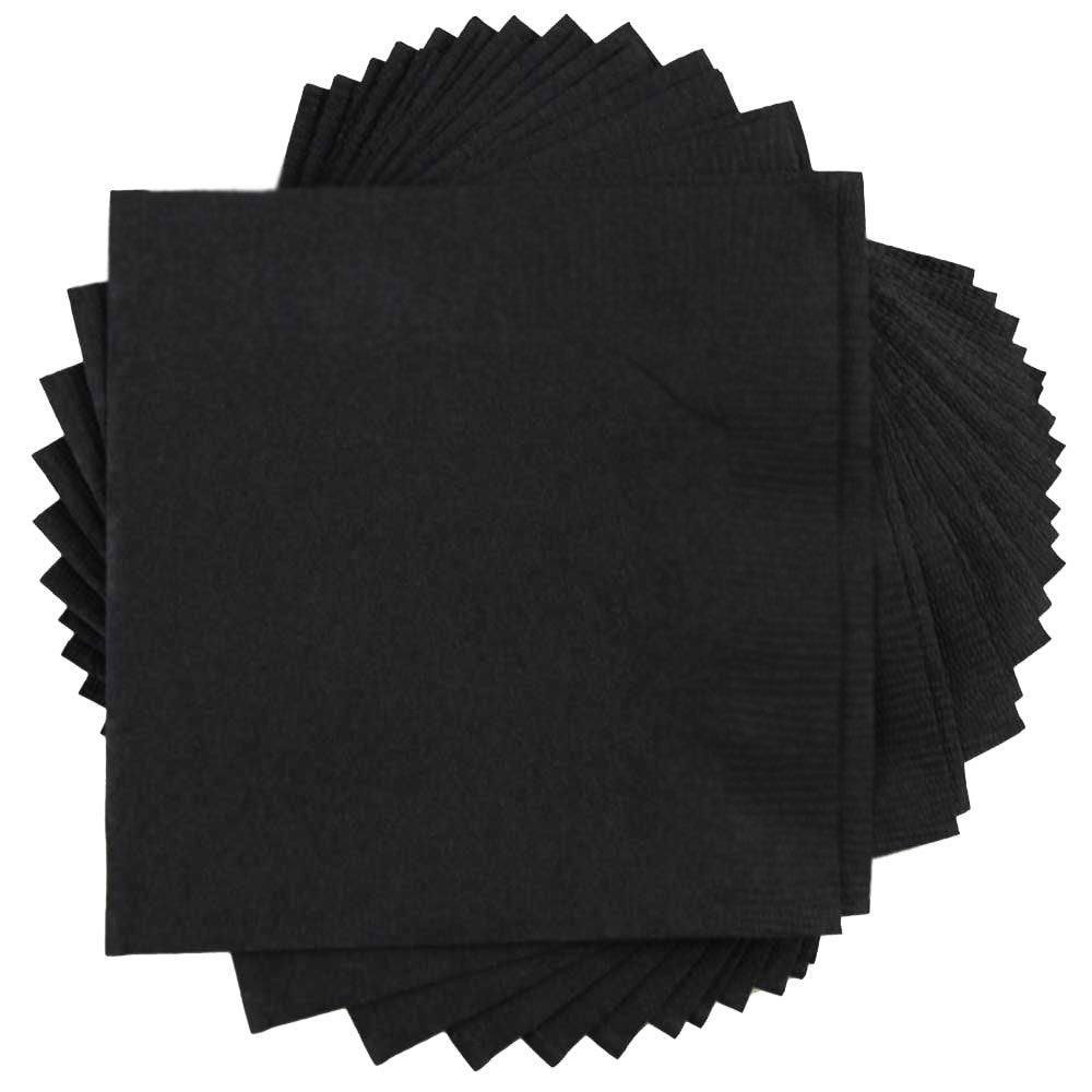 Black Beverage Napkin 2 Ply Paper cocktail drink bar wedding