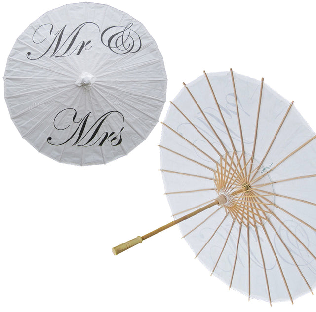 Mr & Mrs Paper Umbrella Wedding Parasol Traditional Chinese Paper Parasol for Wedding Decoration 