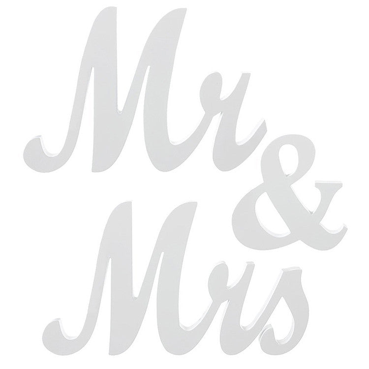 Mr and Mrs Sign Wedding Decorations White