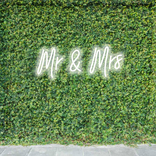 Mr. & Mrs. White Neon Sign