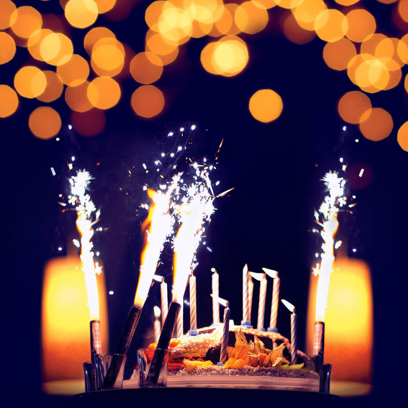 sparklers on cake