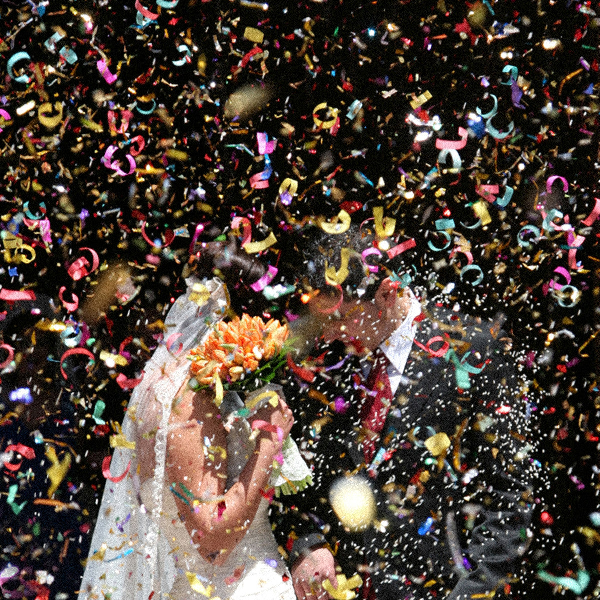 Confetti Flick Sticks 14" White