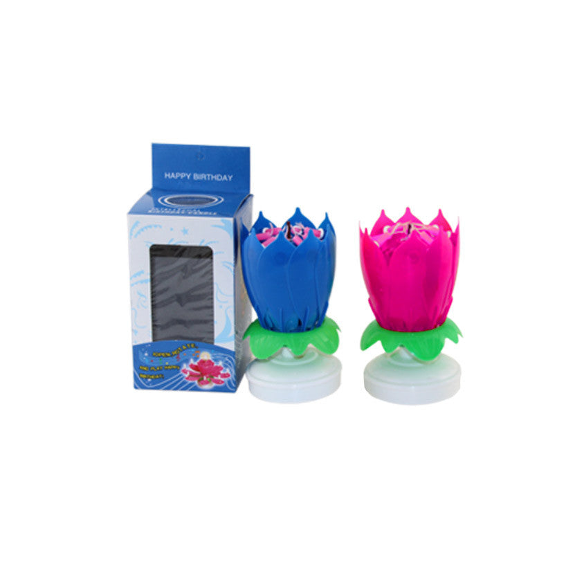 Spinning Flower Candle Happy Birthday Cake Candles Music Rotating