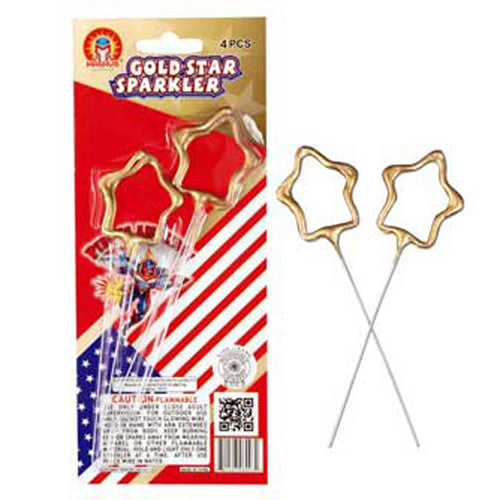 Star Sparklers Gold Coated (Pack of 4)